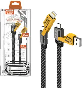 Somostel SMS-BJ15 4-in-1 Multi-Charging Cable USB to USB-C and Lightning 3.1A 60W/27W 1.2m Grey