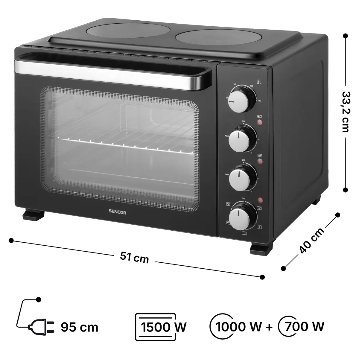 Sencor SEO 3580BK Electric Mini Oven Photo 3