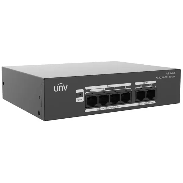 Uniview NSW2100-6GT-POE-IN 4-portu PoE tīkla komutators