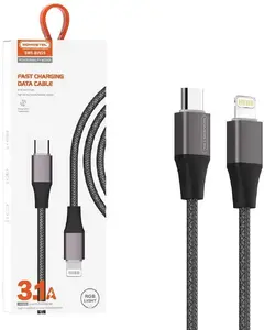 Somostel SMS-BW25 USB-C to Lightning Reinforced LED Illuminated Cable 3.1A 1m