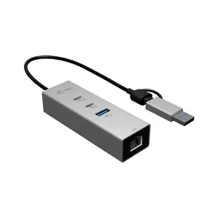 i-tec CAMETALG325HUB interfeisa centrmezgls USB 3.2 Gen 1 (3.1 Gen 1) Type-A + Type-C 5 Mbit/s Sudrabs