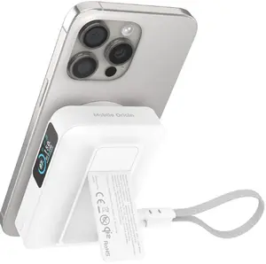 Pitaka Mobile Origin PB19 Power Bank 10000 mAh Qi2 with TFT Display and USB-C Cable White
