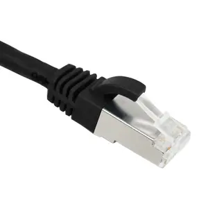SCP C6PCSH-5M-BK Cat6 F/FTP apaļš tīkla kabelis RJ-45 ar zeltītiem kontaktiem melns 5 m