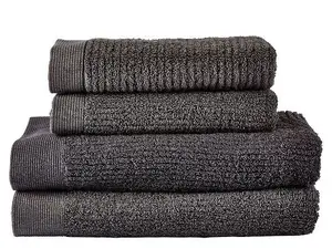 Zone Denmark 331879 Towel Set, Anthracite, Cotton, 4-Piece