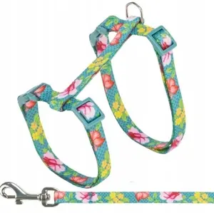 Trixie Cat Harness and Leash Set, Floral Pattern, Adjustable 27–45 cm, 1.20 m