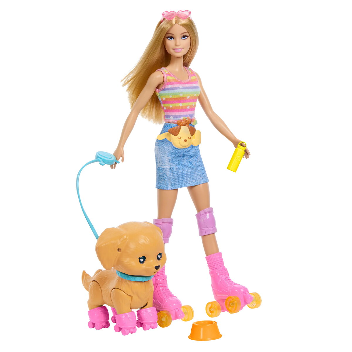 MATTEL Barbie Skrituļslidas un kucēns blonda