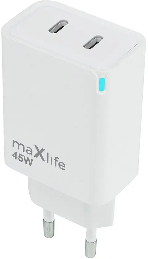 Maxlife MXTC-09-45CC GaN sienas lādētājs, 45W