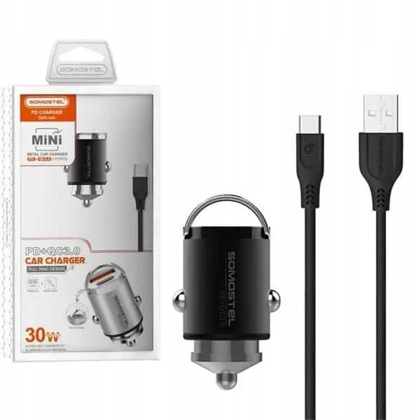 Somostel SMS-A40 automašīnas lādētājs USB-A un