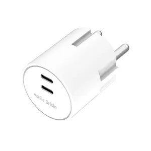 Mobile Origin MO-PW33-WHT 30W Dual USB-C Fast Charger for Smartphone, Tablet and Headphones