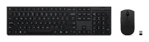 Полноразмерная беспроводная клавиатура и мышь Lenovo 4X31R64328, RF + Bluetooth, немецкая раскладка, черный