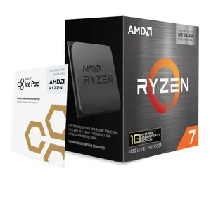 AMD Ryzen 7 5800X3D procesors, 8 kodoli, 3.4 GHz bāzes frekvence, 4.5 GHz turbo, Socket AM4