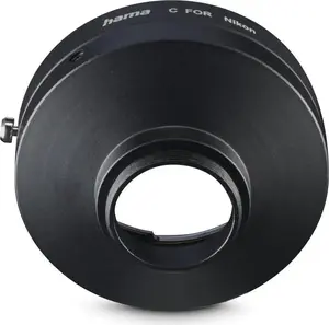 Hama Objektiv-Adapter, für Nikon-F-Objektive an C-Mount-Kameras, Schwarz (00030771)