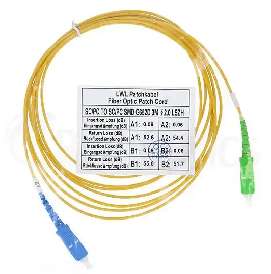 BlueOptics SFP2222BU1MS Singlemode SC-SC Fiber Optic Cable 1m Photo 4