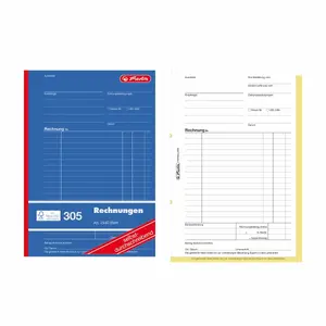 Herlitz Invoice Book 305 A5, 2x40 Sheets, Self-Copying, 4-Pack, FSC Certified