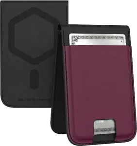 URBAN ARMOR Metropolis Magnetic Wallet Case with Stand for Smartphone, Vegan Leather, Deep Purple