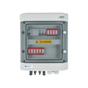 Герметичный распределительный щит EMITER DCAC IP65, УЗИП DC 1000В тип 2, 2x PV стринга, 2x MPPT, AC Dehn тип 2, 10A 3-фазы, УЗО 40A/300мА