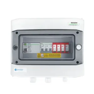EMITER EM-276_AC hermētisks maiņstrāvas sadales skapis IP65 ar Dehn 2. tipa pārsprieguma aizsardzību, 25A 3-fāžu, RCD tips A 40A/300mA