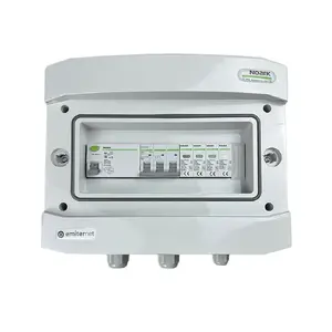 EMITER AC Hermetic Switchgear IP65 with Noark Type 1+2 Surge Arrester, 40A 3-Phase, RCD Type A 63A/300mA