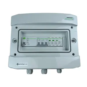 EMITER Hermetic AC Switchgear IP65 with Noark Type 1+2 Surge Arrester, 50A 3-Phase, RCD Type A 63A/300mA