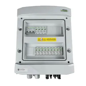 EMITER EM-941N_DCAC Hermetic IP65 Switchgear with 1000V Type 2 DC Surge Arrester and 63A 3-Phase AC Protection for 3 PV Strings