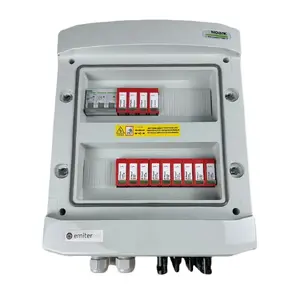 Герметичный распределительный щит EMITER DCAC IP65, УЗИП DC 1000В тип 2, 3x PV стринга, 3x MPPT, УЗИП AC тип 2, 40А 3-фазы