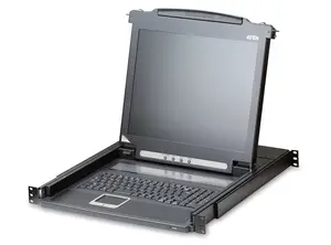 ATEN CL1000M 17-inch LCD Rack Console, 1U, QWERTY Spanish Keyboard