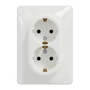 Schneider SDD311221 dubultā elektrības rozete, balta