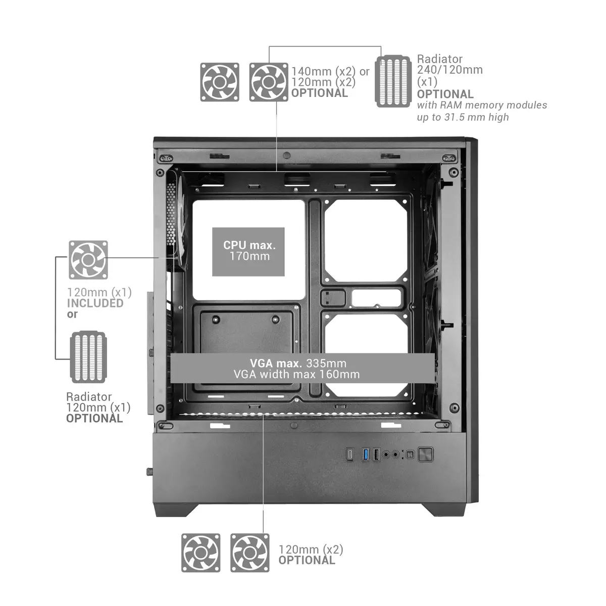 Компьютерный корпус Mars Gaming MCQUANTUM Midi Tower Photo 9