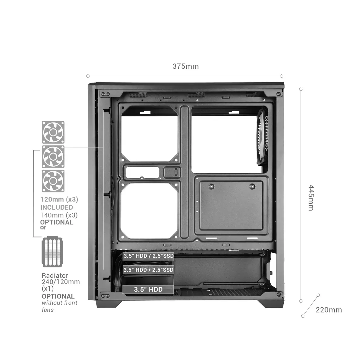 Компьютерный корпус Mars Gaming MCQUANTUM Midi Tower Photo 10