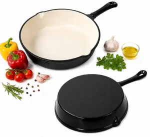 KRISBERG 7756 Enameled Cast Iron Frying Pan 25cm Black