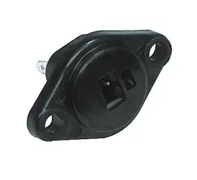 Speaker socket, panel mounting, soldered conntacts, black
