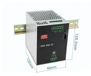 MEAN WELL XDR-960-24 DIN Rail Power Supply, 960W, 24V, 40A