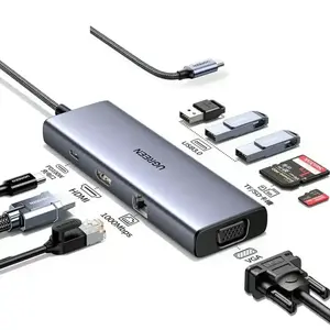 Док-станция UGREEN CM498 7-в-1 USB-C с портами HDMI, VGA, USB-A 3.0, USB-C 3.0 и Power Delivery