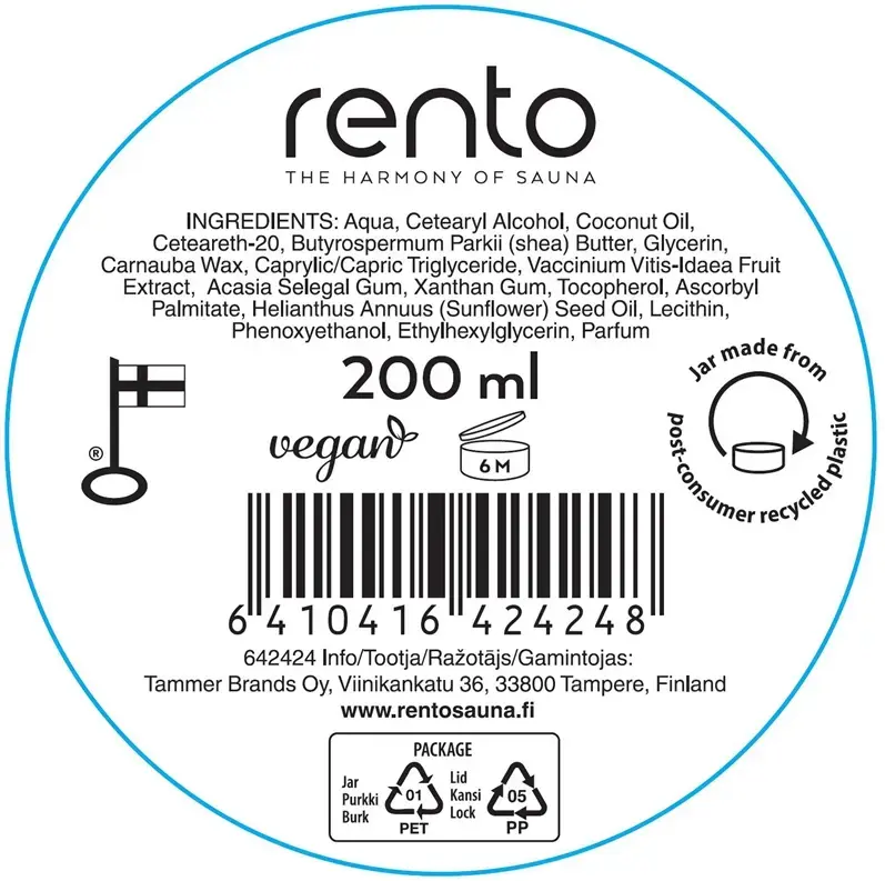 RENTO Arctic Berries Body Butter 200 ml Photo 2