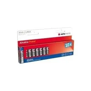 AgfaPhoto Alkaline Power AAA LR03 Micro Single-Use Batteries, 10-Pack