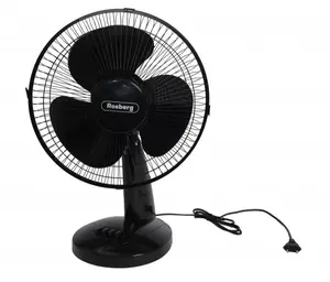Galda ventilators Rosberg 30 cm, 30W, 3 ātrumu režīmi, regulējams slīpums, melns