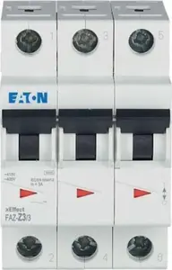 Автоматический выключатель Eaton FAZ-Z3/3, 3-полюсный, 3А, 15кА, характеристика Z