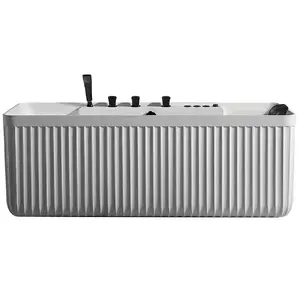 AMUE AMUE-D005W Freestanding Wall-Mounted Spa Bathtub with Hydromassage