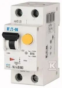 Дифференциальный автомат Eaton PFL6-6/1N/B/003 6А 1P+N 30мА