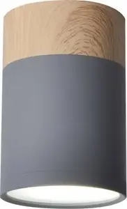 Lampa sufitowa Candellux TUBA LAMPA SUFITOWA 1X15W GU10 6,8/10 SZARY+DREWNO (2284262) Candellux