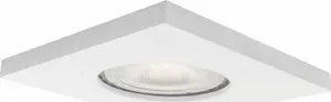 Light Prestige Lagos Recessed Square Fixed Downlight, IP65, White