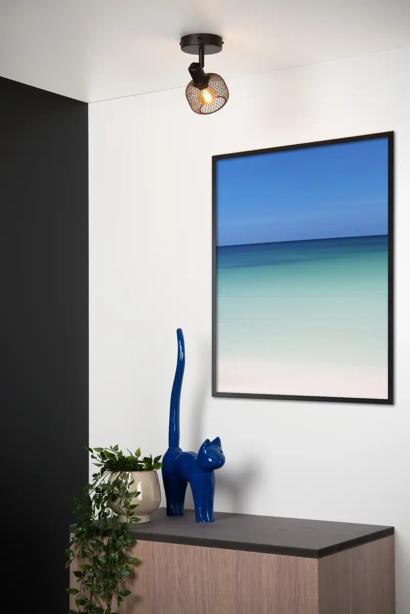 Lucide Maren Adjustable Spotlight - Black Metal Photo 2