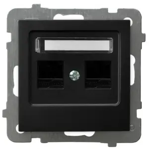Schneider Electric Ospel AS GPK-2G/K/m/33 Category 5e Computer Socket, Black