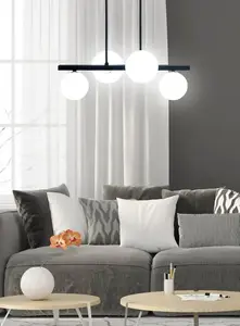 Lampa wisząca Candellux Nowoczesna lampa wisząca KAMA szklane kule zwis czarny