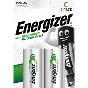 Energizer HR14 C Rechargeable Battery 1.2V 2500mAh Ni-MH, 2-Pack