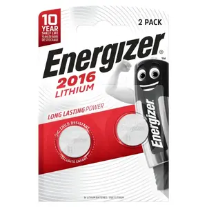 Литиевая батарейка Energizer CR2016 3В 90мАч, 2 штуки