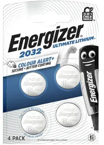 Литиевая батарейка Energizer CR2032 Ultimate 3В 254мАч, 4 штуки