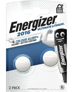 Литиевая батарейка Energizer CR2016 Ultimate 3В 100мАч, 2 штуки