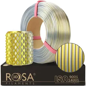 ROSA3D PLA Silk Magic Gold-Silver kvēldiegs 1.75mm 1kg Refill