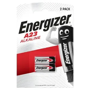 Energizer A23 Alkaline Battery 12V 50mA, 2-Pack